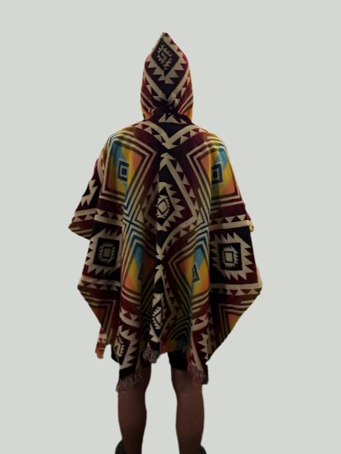 Poncho Unisex One-Size Yellow & Red