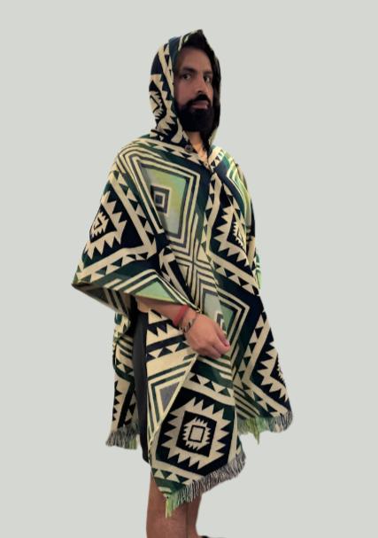 Poncho Unisex One-Size Green