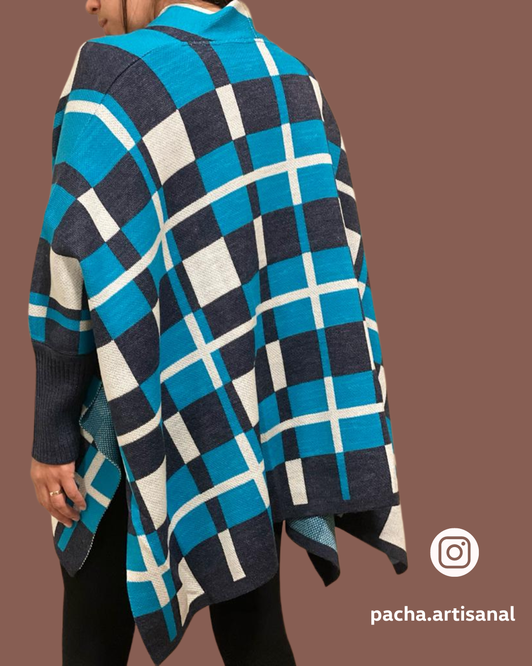 Turquesa & Blue Cardigan Poncho